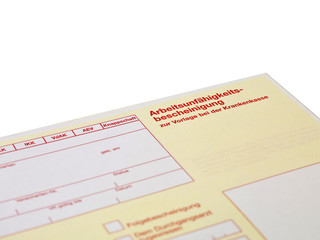 Arbeitsunf&auml;higkeitsbescheinigung