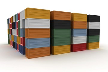 Fototapeta premium 3d cargo containers stacked