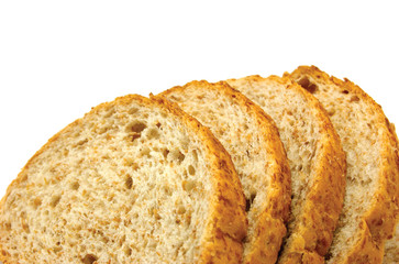 Sliced Bread Slices Stack Isolated Closeup