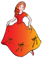 Dancing. Vector art-illustration on a white background.