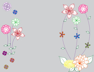 abstract flower Illustration vector spring summer colors
