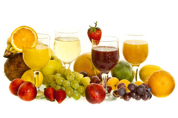 Glasses of fruit