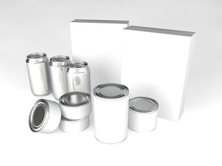 A range of products with blank labels
