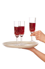 three glasses champagne