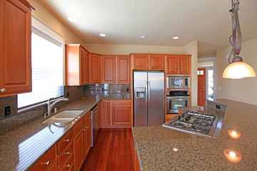 Cherry kitchen with granite
