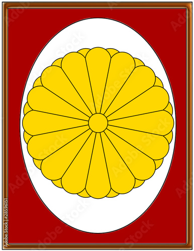 "Japan national emblem coat map" Stock image and royalty-free vector