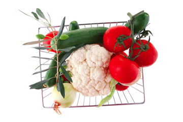 market basket with vegetables