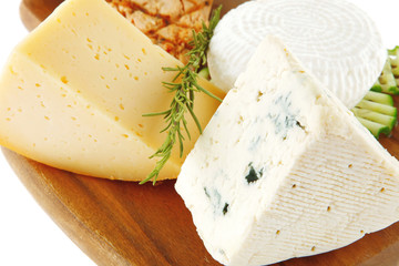 grilled salmon fillet and cheeses