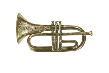 Obraz na płótnie Canvas toy trumpet isolated with path
