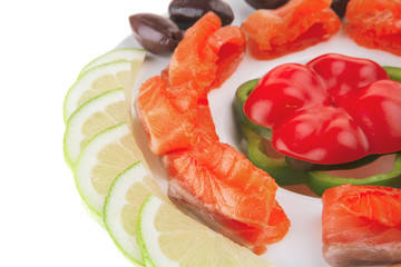 red smoked salmon slices