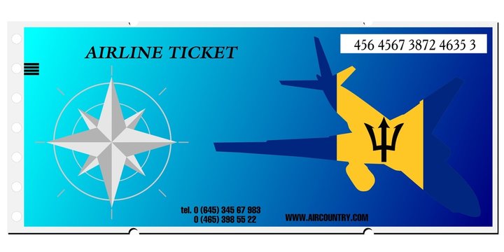 vector illustration ticket to Barbados
