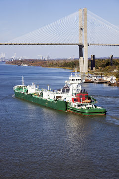 Ship Entering Port Of Savannah