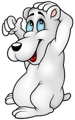 Polar Bear - colored cartoon illustration