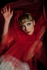 Sad girl. Ballet dancer Theatre