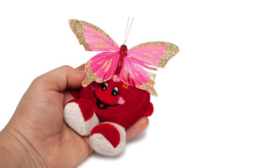 funny sweetheart hand, isolated on a white background