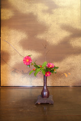 Japanese Flower Arranging (IKEBANA) in Japanese tea room