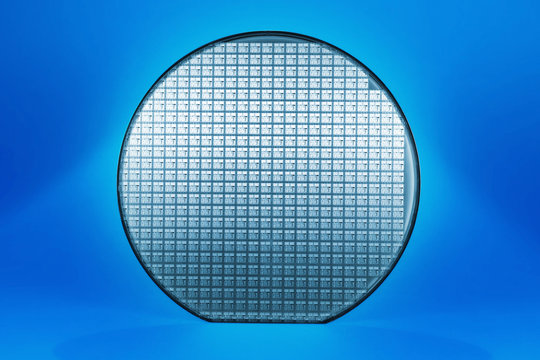 Blue silicon wafer