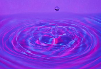 Red and blue water droplet