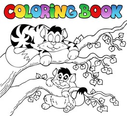Livre de coloriage avec deux chats