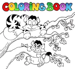 Papier peint adhésif Bricolage Livre de coloriage avec deux chats