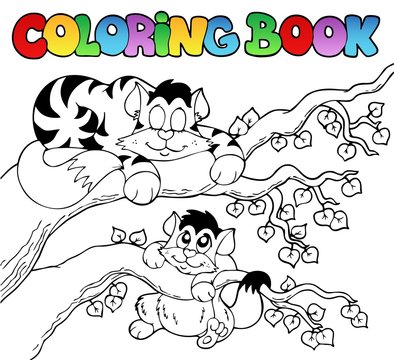 Coloring book with two cats