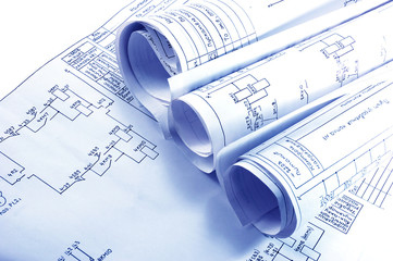 Engineering electricity blueprint rolls - 28606726