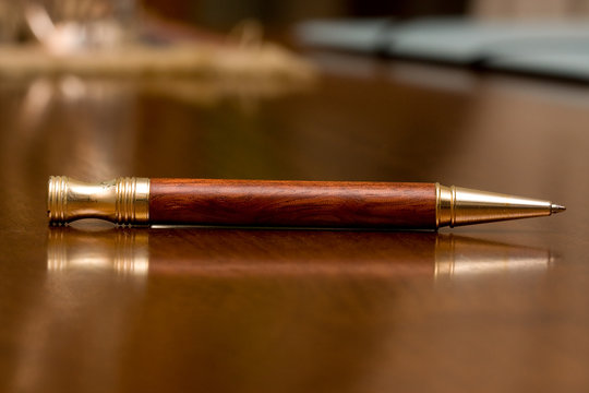 Classy pen on a wooden table