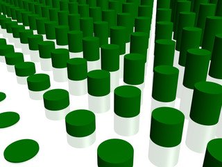 Obraz premium green cylinders