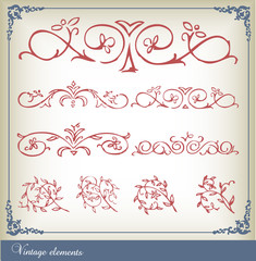 Vintage elements and page decoration vector background