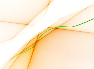 Orange surface with green curve