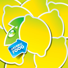 Background from lemons with an arrow by organic food - 28609363