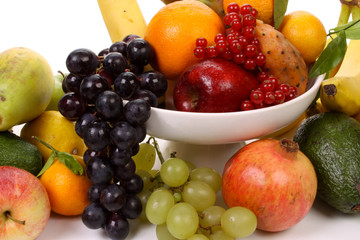 Naklejka na ściany i meble Fruits on a fruit-dish