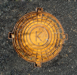 Texture of the new sewage manhole cover