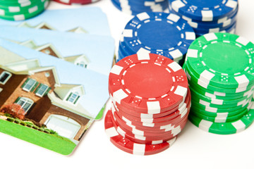 Poker Chips House Playing Cards Gambling Bet the House