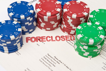 Stacks Poker Chips Foreclosure Notice, Foreclosed Theme
