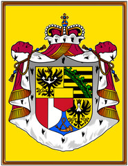 Liechtenstain national emblem coat frame