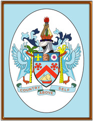 Saint Kitts and Nevis national emblem coat frame