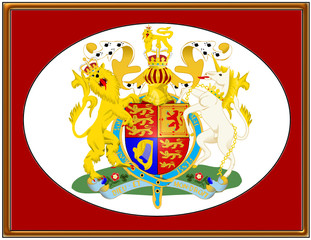 United Kingdom national emblem coat frame