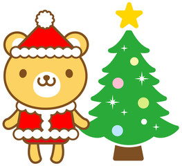 くま　クリスマス　サンタクロース