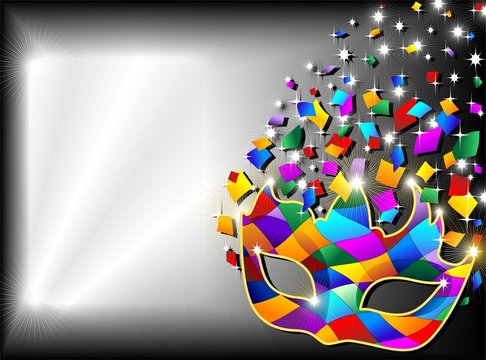 Maschera Arlecchino Sfondo-Harlequin Mask Background-2-Vector