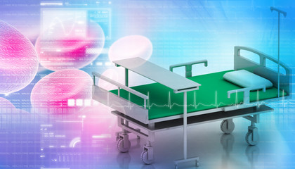 Digital illustration of hospital bed