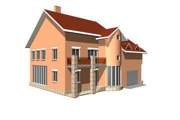 3d house over white background. Computer generated image