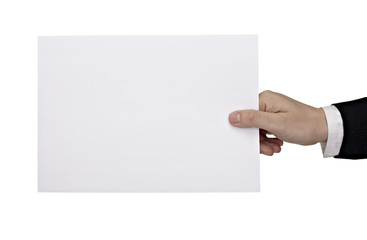 Fototapeta premium hand holding blank message note