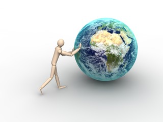 Man pushing Earth