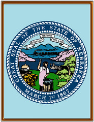 USA state nebraska seal emblem coat