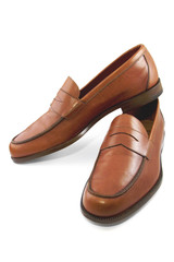 Italian Style Brown Shoes on white background