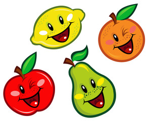 Happy Fruit Characters