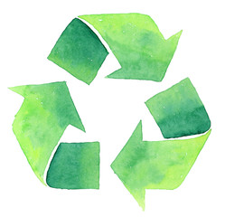 watercolor recycle symbol