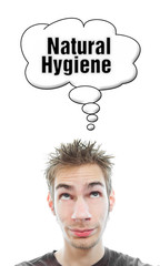 Young man thinks about Natural Hygiene