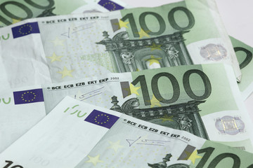 close up of euro money